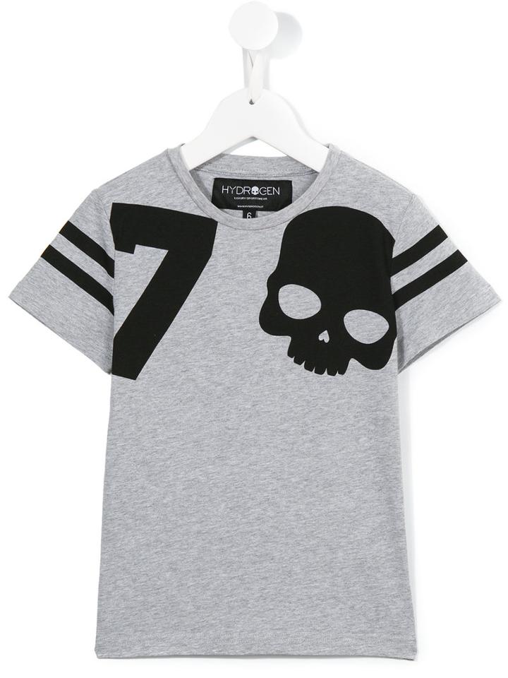 Hydrogen Kids Skull Print T-shirt, Boy's, Size: 6 Yrs, Grey