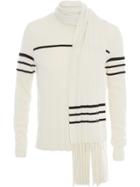 Jw Anderson Jumper With Scarf Detail - White