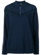 Ermanno Ermanno Embroidered Lace Detail Blouse - Blue