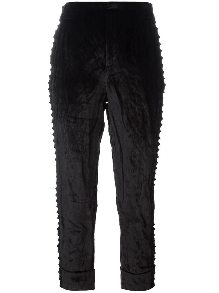 A.f.vandevorst 'parent' Cropped Trousers, Women's, Size: 42, Black, Cotton/viscose/metallic Fibre