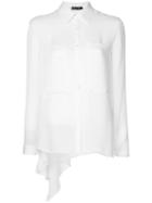 Aula Oversized Pockets Shirt, Women's, Size: 0, White, Polyester/triacetate