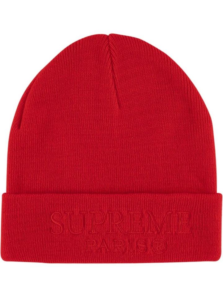 Supreme Tonal Logo Beanie Hat - Red