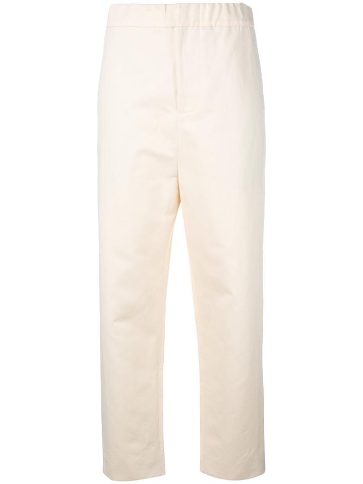 Marni - Cropped Trousers - Women - Cotton/linen/flax - 42, Nude/neutrals, Cotton/linen/flax