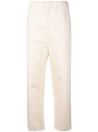 Marni - Cropped Trousers - Women - Cotton/linen/flax - 42, Nude/neutrals, Cotton/linen/flax