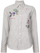 Mother Striped Embroidered Shirt - White