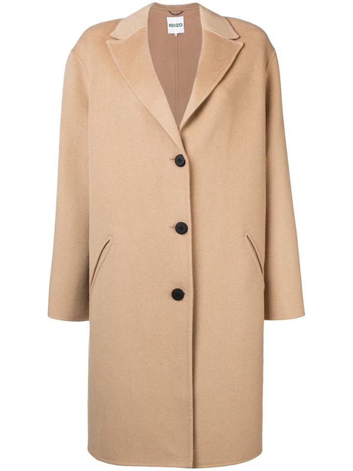 Kenzo Single Breasted Coat - Neutrals