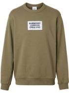 Burberry Logo Print Cotton Sweatshirt - Green