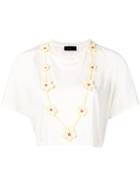 Alanui Floral Necklace T-shirt - White