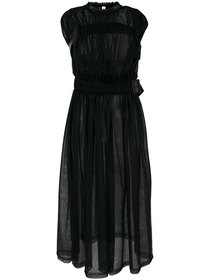 Comme Des Garçons Noir Kei Ninomiya Sheer Gathered Dress - Black