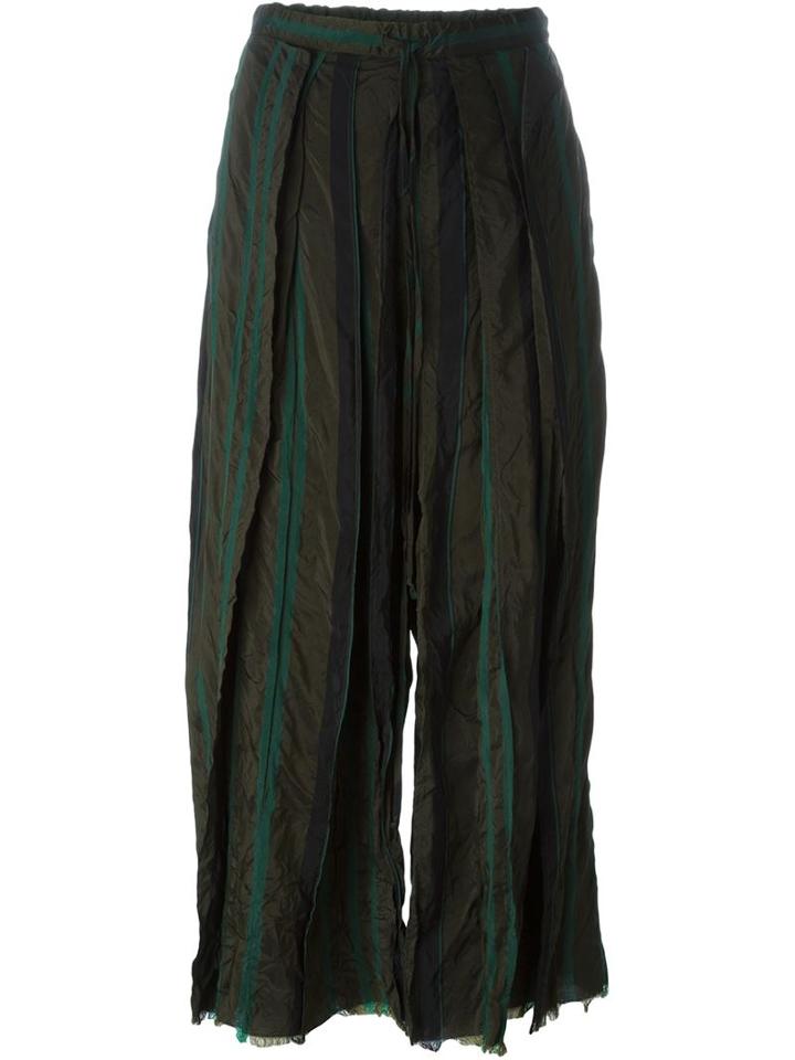 Lost And Found Accordion Pleat Cropped Trousers