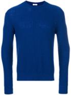 Valentino - Rib Knit Sweater - Men - Cashmere - Xs, Blue, Cashmere