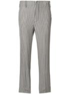 Incotex Striped Cropped Trousers - Grey