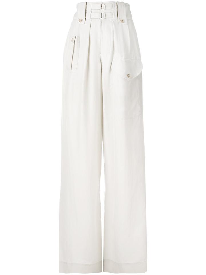 Joseph Wide Leg Trousers, Women's, Size: 44, Nude/neutrals, Silk