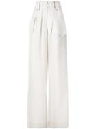 Joseph Wide Leg Trousers, Women's, Size: 44, Nude/neutrals, Silk