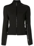 Nina Ricci Trimmed Zip-up Jacket, Women's, Size: 36, Black, Viscose/polyamide/spandex/elastane