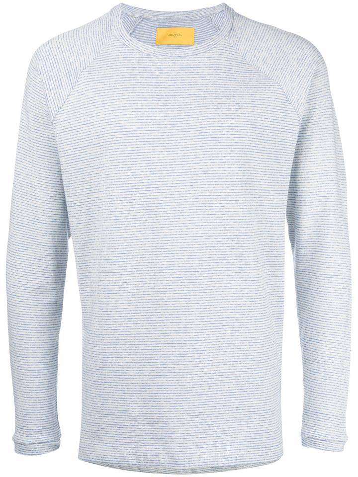 Journal - Ribbed Detail Sweatshirt - Men - Cotton - S, Blue, Cotton