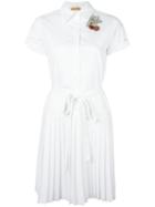 No21 Pleated Shirt Dress, Women's, Size: 42, White, Cotton
