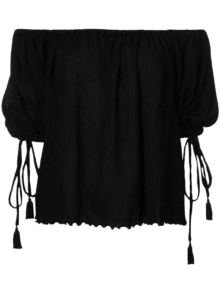 G.v.g.v. - Yoryu Chiffon Off Shoulder Blouse - Women - Polyester/polyurethane/tencel - 34, Women's, Black, Polyester/polyurethane/tencel