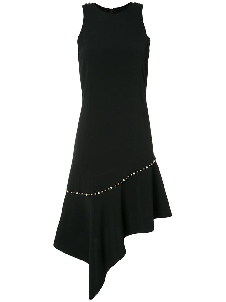Jonathan Simkhai Pearl Studded Asymmetric Dress, Women's, Size: 0, Black, Viscose
