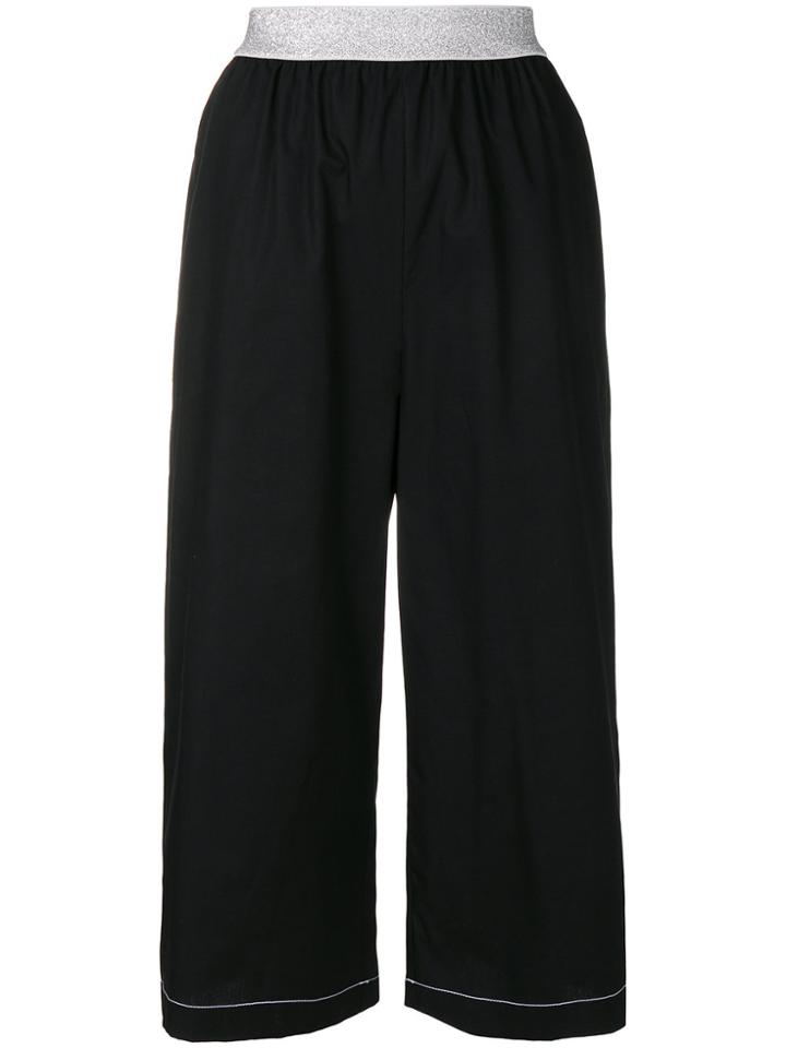 I'm Isola Marras Cropped Wide Leg Trousers - Black