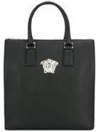 Versace Palazzo Tote Bag, Adult Unisex, Black, Calf Leather