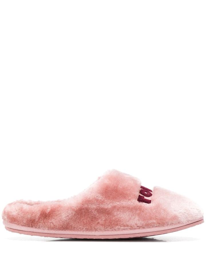 Tommy Hilfiger Embroidered Logo Slippers - Pink