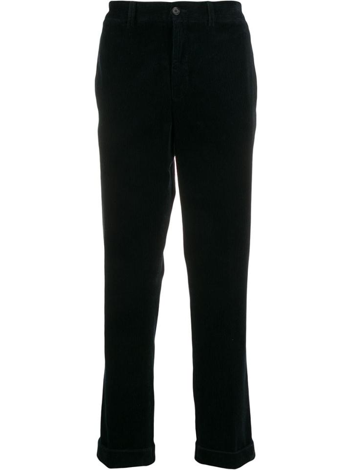 Aspesi Corduroy Straight-leg Trousers - Blue
