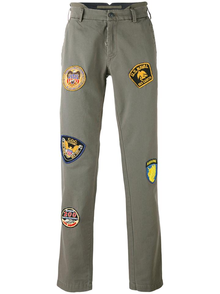 History Repeats Military Patch Trousers - Green