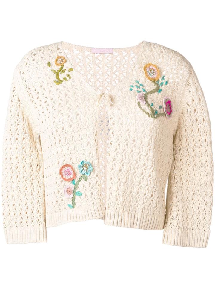 Kristina Ti Alloro Cropped Cardigan - Neutrals