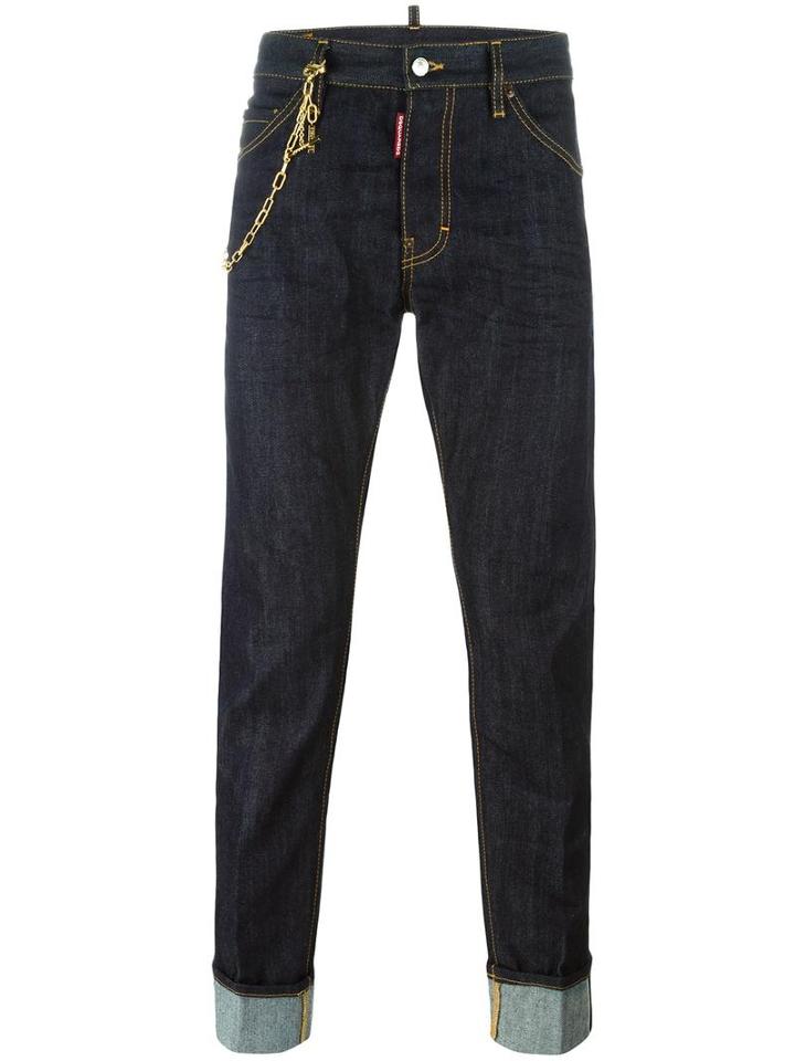 Dsquared2 Cool Guy Chain Trim Jeans, Men's, Size: 48, Blue, Cotton/polyester