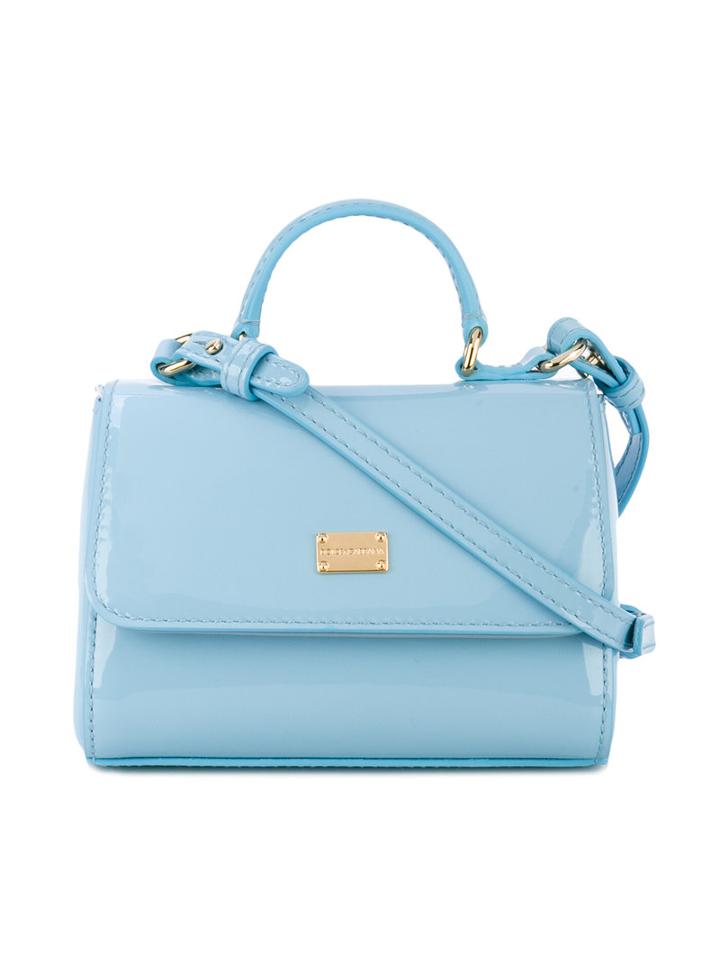 Dolce & Gabbana Kids - Flap Shoulder Bag - Kids - Calf Leather - One Size, Blue