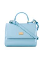 Dolce & Gabbana Kids - Flap Shoulder Bag - Kids - Calf Leather - One Size, Blue