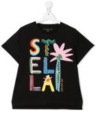 Stella Mccartney Kids Paint Style Logo T-shirt - Black