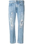 Levi's: Made & Crafted Destroyed Cropped Jeans - Blue