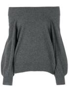 Rta Off Shoulder Knitted Top - Grey