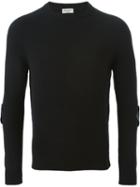 Saint Laurent Elbow Patch Jumper, Men's, Size: Xxl, Black, Lamb Skin/cashmere