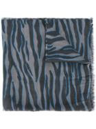 Furla Zebra Pattern Scarf, Women's, Black, Silk/modal