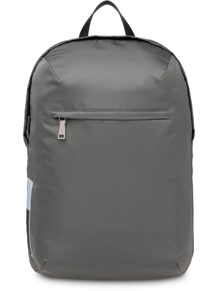 Prada Logo Plaque Backpack - Grey