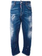 Dsquared2 Kawaii Whiskered Distressed Jeans, Women's, Size: 36, Blue, Cotton/spandex/elastane/polyester