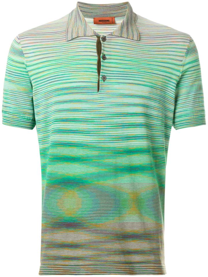 Missoni Striped Polo Top - Green
