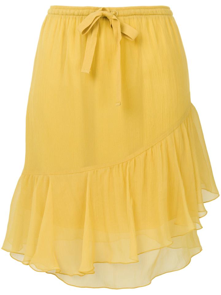 See By Chloé Asymmetric Frill Skirt - Yellow & Orange