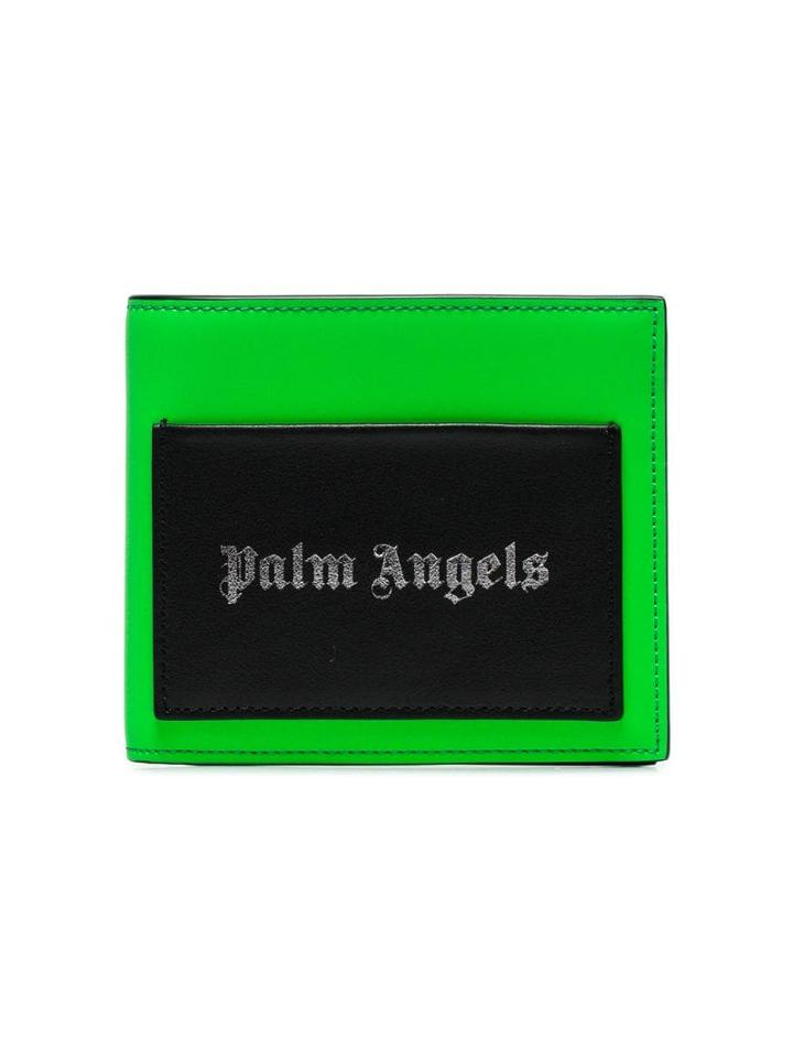 Palm Angels Logo-patch Bi-fold Wallet - Green