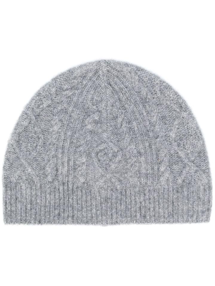 Pringle Of Scotland Cable Stitch Beanie - Grey