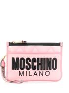 Moschino Quilted Clutch - Pink