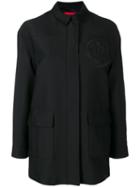 Moncler Gamme Rouge Zipped Bomber Jacket, Women's, Size: 0, Black, Silk/cotton