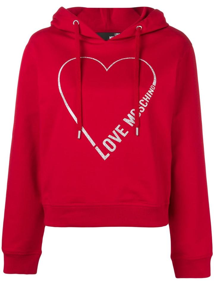 Love Moschino Heart Logo Hoodie - Red