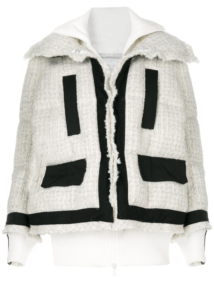 Sacai Boucle Layered Jacket - White