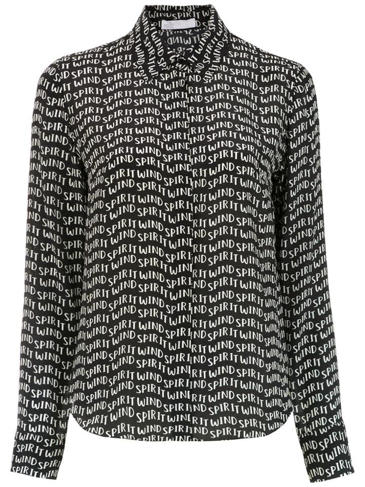 Nk Printed Silk Shirt - Black
