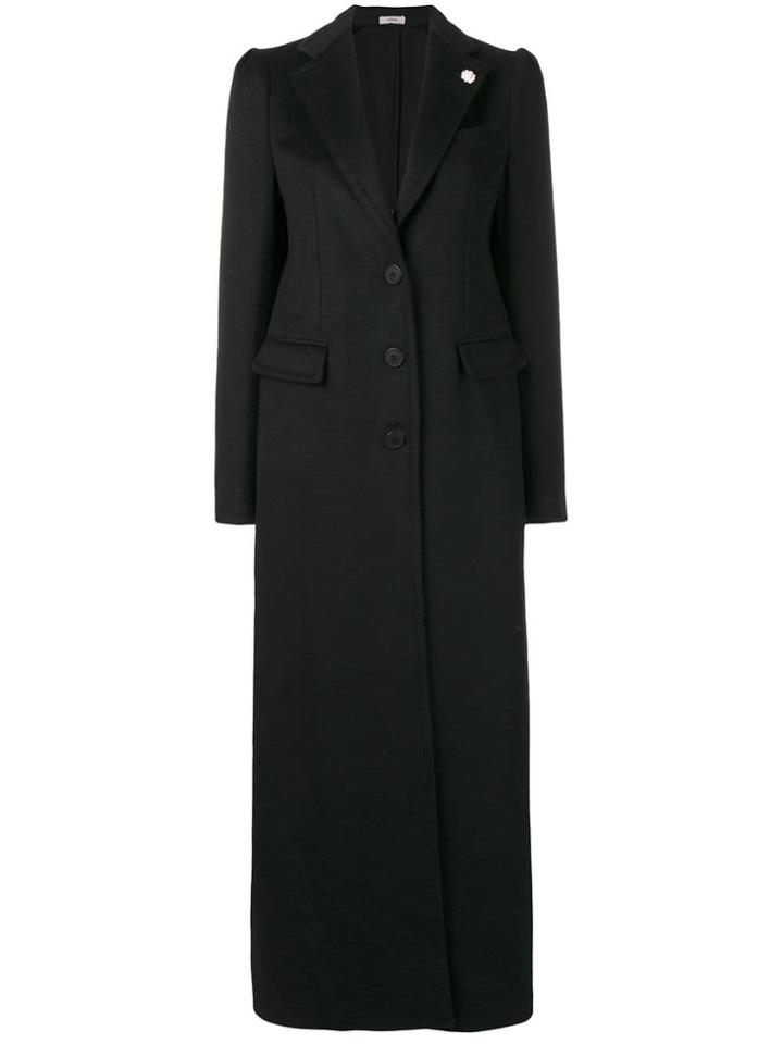 Lardini Fitted Buttoned Coat - Black
