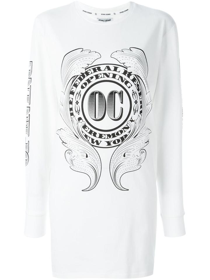 Opening Ceremony Logo Print Oversized T-shirt, Women's, Size: Medium, White, Cotton
